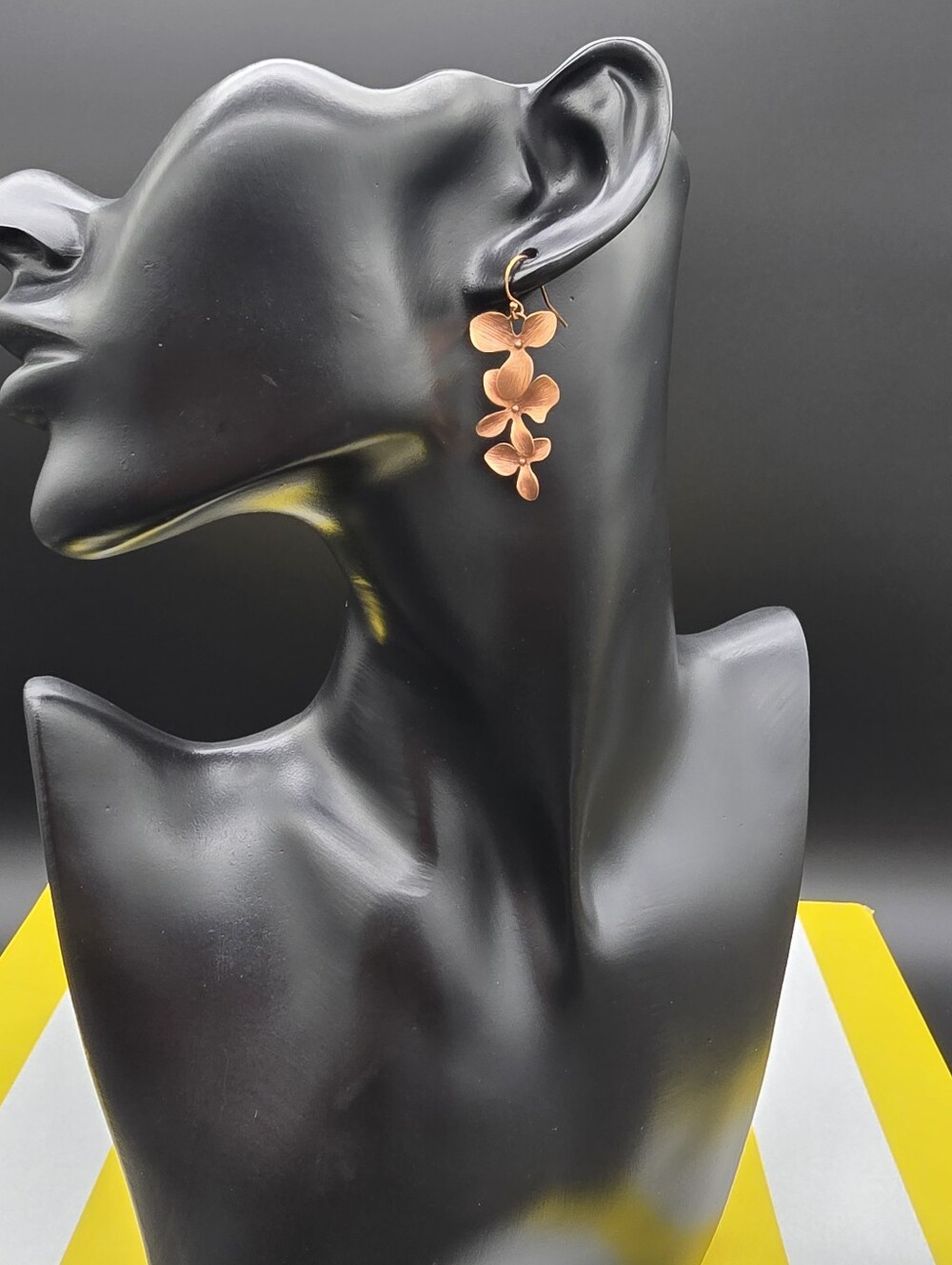 Elegant Rose Gold Floral Drop Earrings for Women #0935